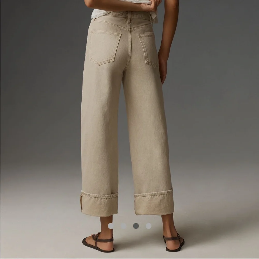 Pistola Ryder High-Rise Straight Leg Cuffed Jeans Oat color Size 27 - Picture 2 of 13